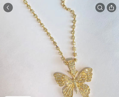 Shiny Butterfly Chain Necklace