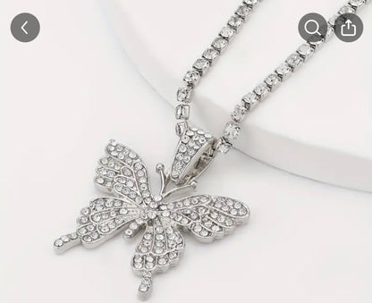 Shiny Butterfly Chain Necklace