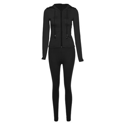kliou workout bodycon hooded zipper pocket long sleeve tops sporty str