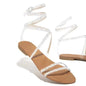  New flat with large size winding belt rhinestones womens sandals