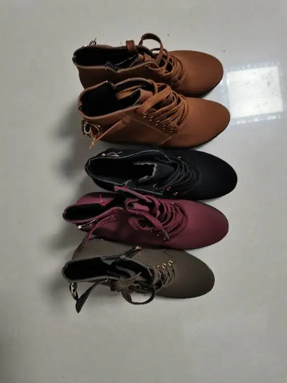 winter spring short boot woman ankle boots lace-